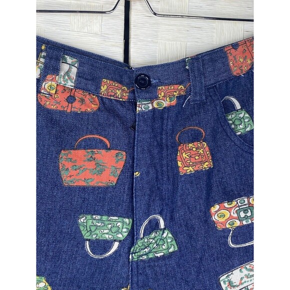 Tatyana Chica Purse Print Retro Women Denim  Shorts - Size XXL - Picture 7 of 10